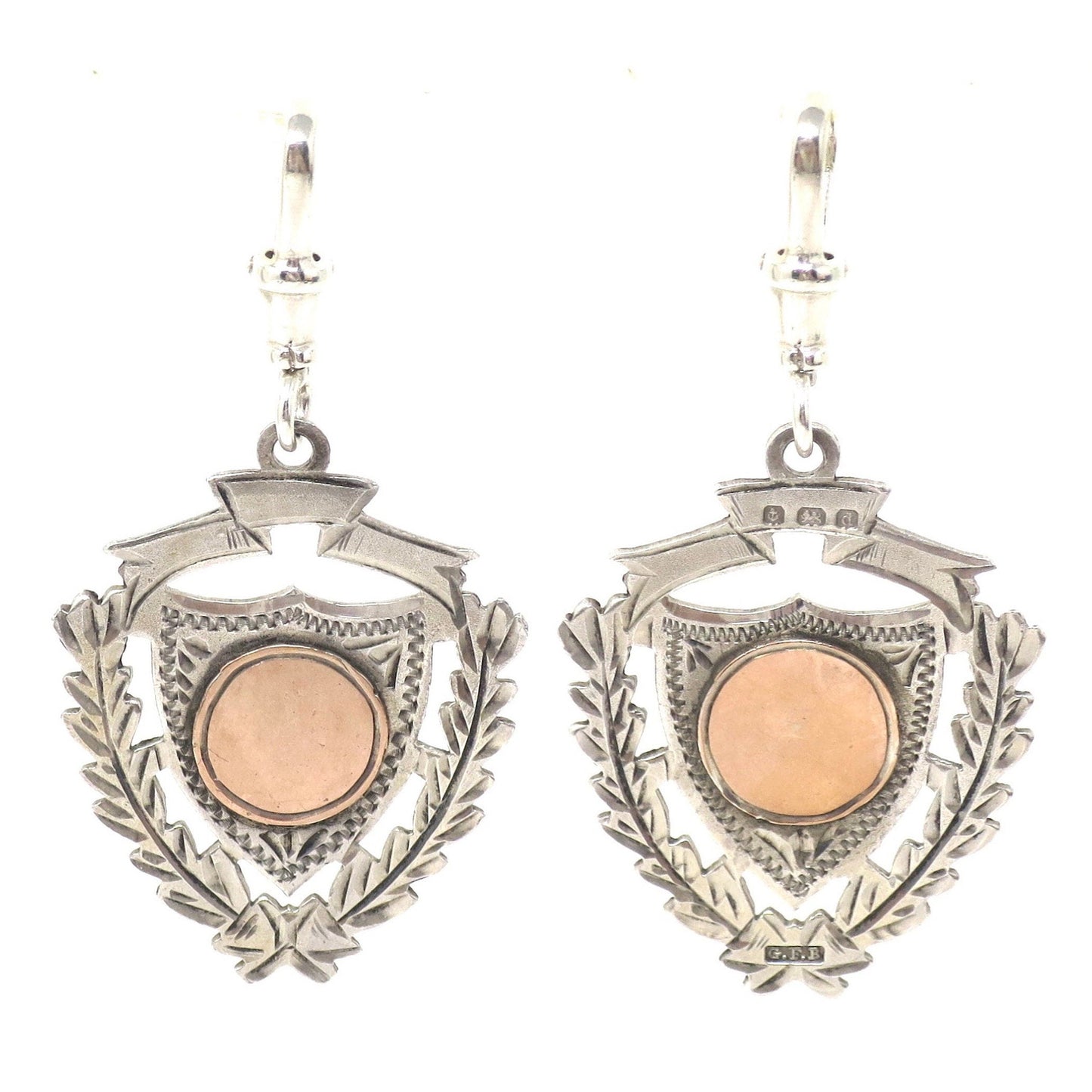 Georgian Sterling Silver Rose Gold Vermeil Cartouche Watch Fob Pendant 1801