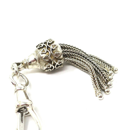 Antique Victorian Sterling Silver Ornate Fob Tassel Pendant