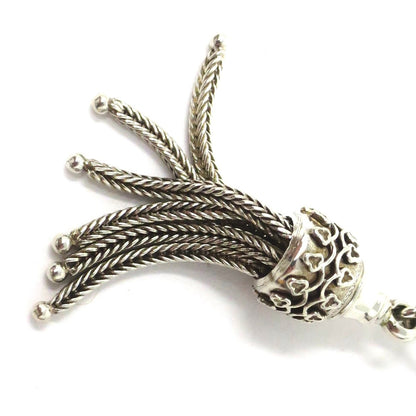 Antique Victorian Sterling Silver Ornate Fob Tassel Pendant
