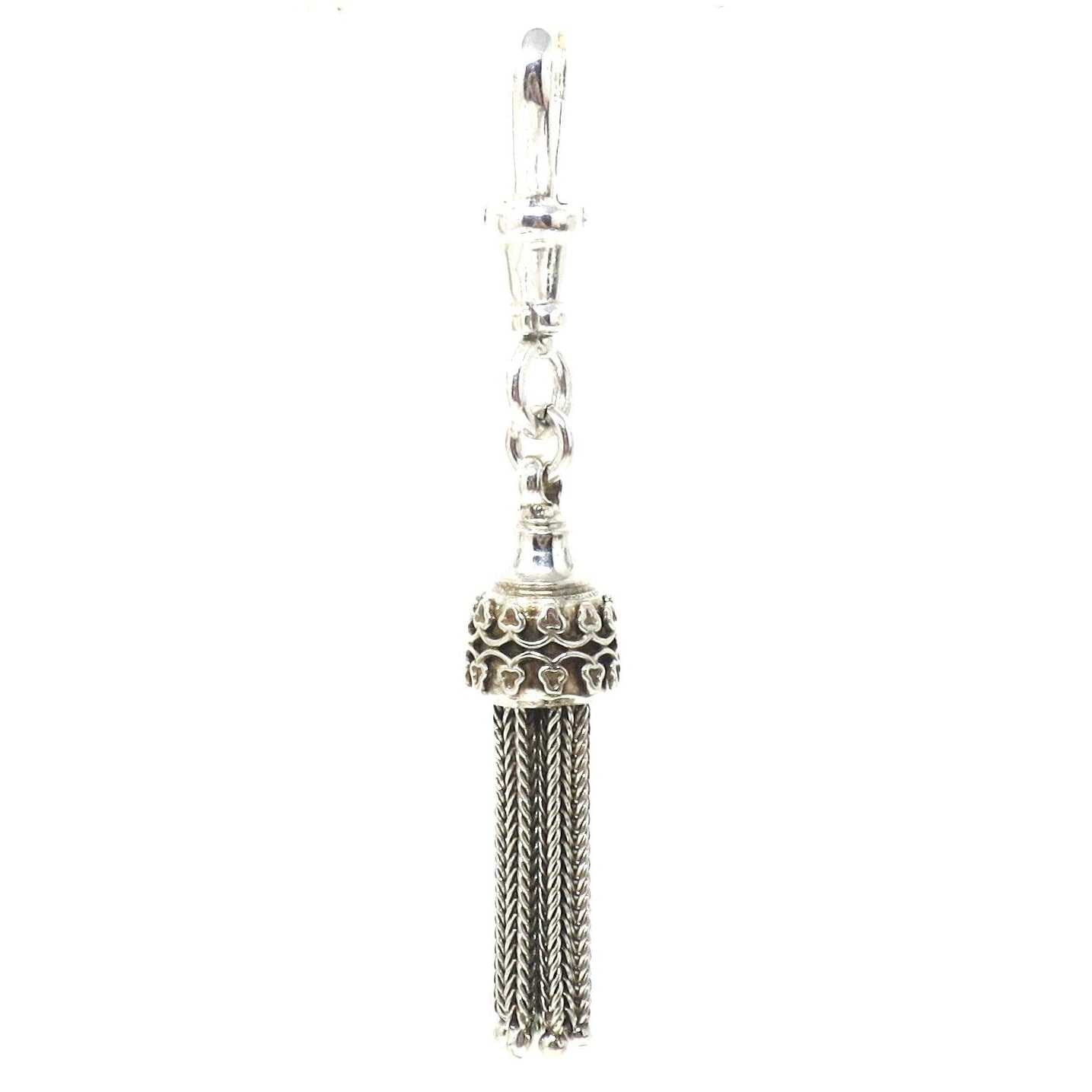 Antique Victorian Sterling Silver Ornate Fob Tassel Pendant