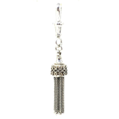 Antique Victorian Sterling Silver Ornate Fob Tassel Pendant