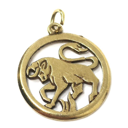 Vintage 1970's 9ct Gold Taurus Zodiac Disc Charm