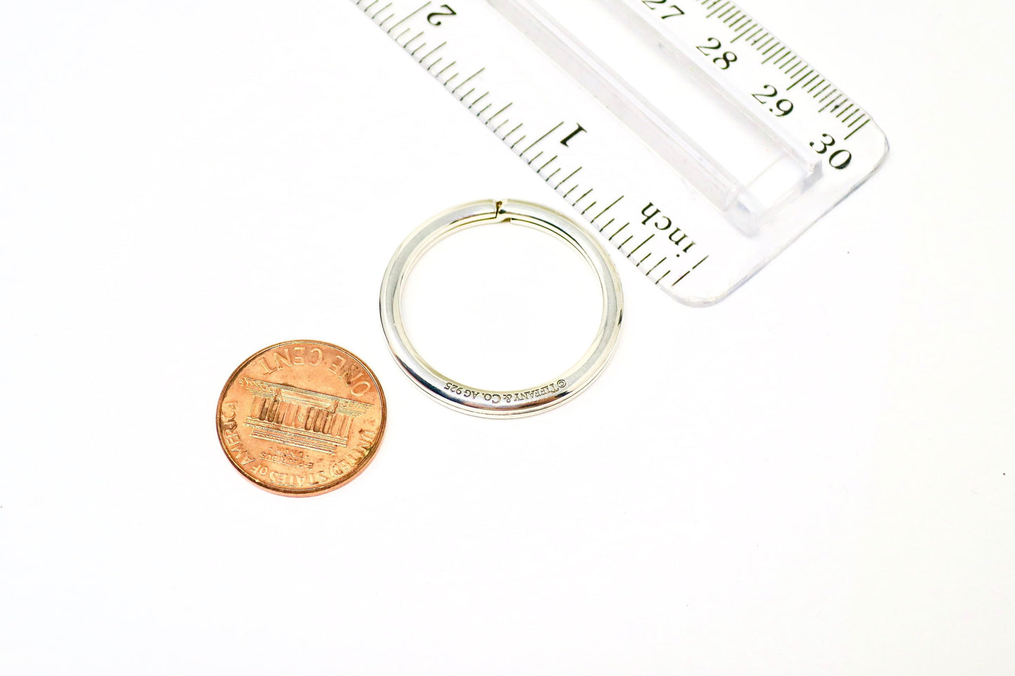 Large Sterling Silver Tiffany & Co Split Ring or “O” Pendant