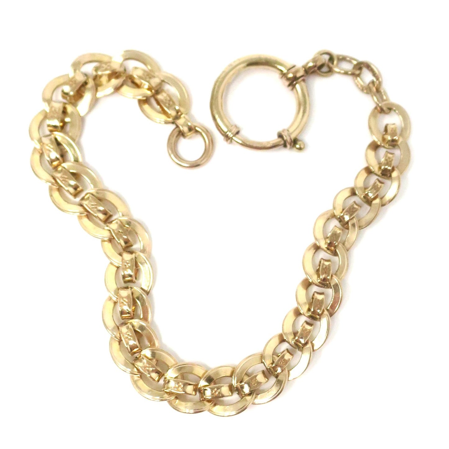Antique Edwardian 10k Rose Gold Filled Pocket Watch Chain Bracelet