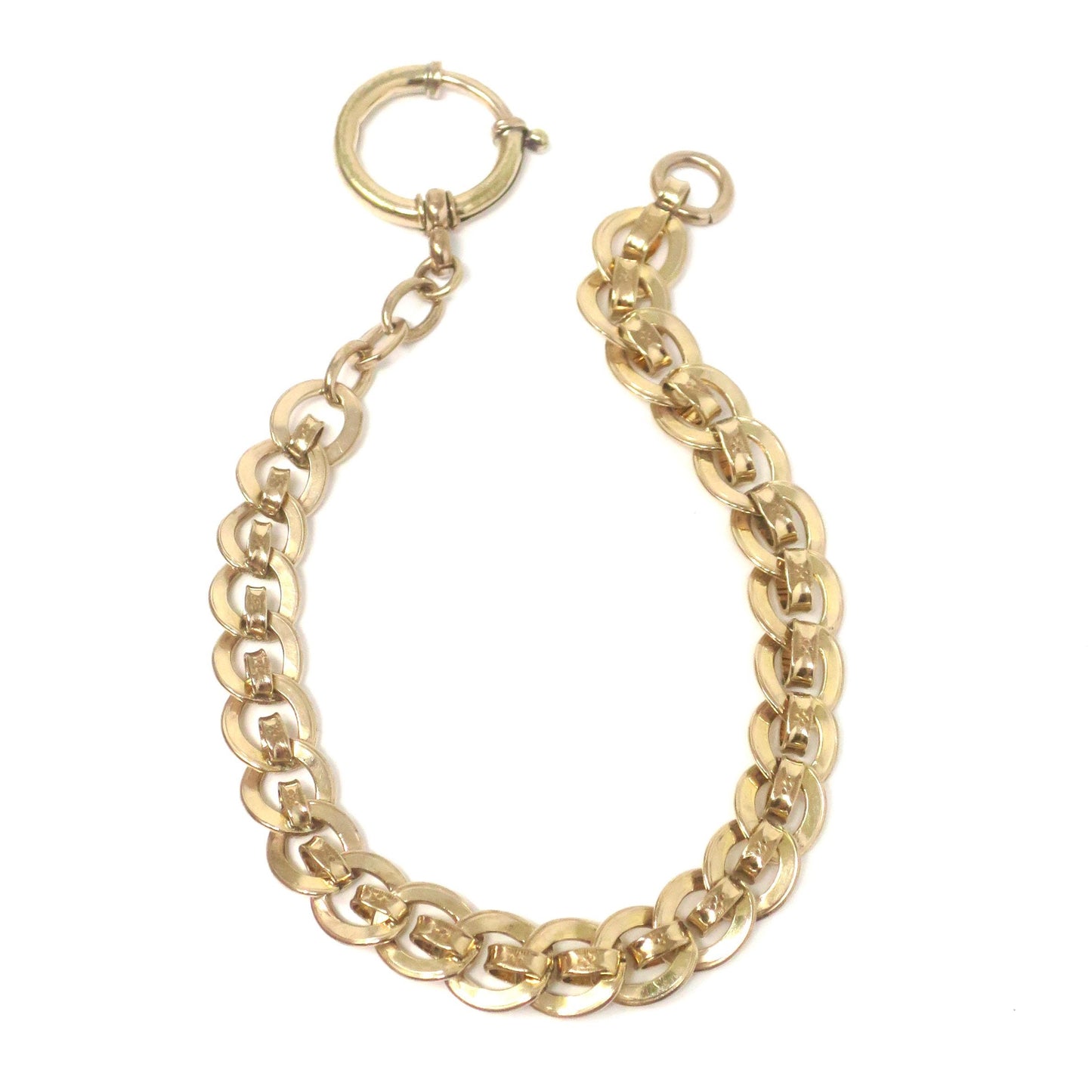 Antique Edwardian 10k Rose Gold Filled Pocket Watch Chain Bracelet