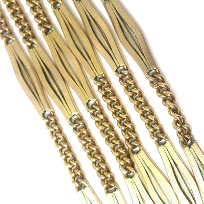 Antique Yellow 9k Gold-Filled Chatelaine Sautoir Muff Guard Fancy Link Chain Necklace