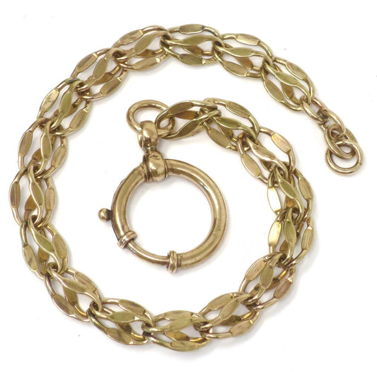Antique Edwardian 10k Gold Filled Pocket Watch Chain: Bracelet Necklace Extender