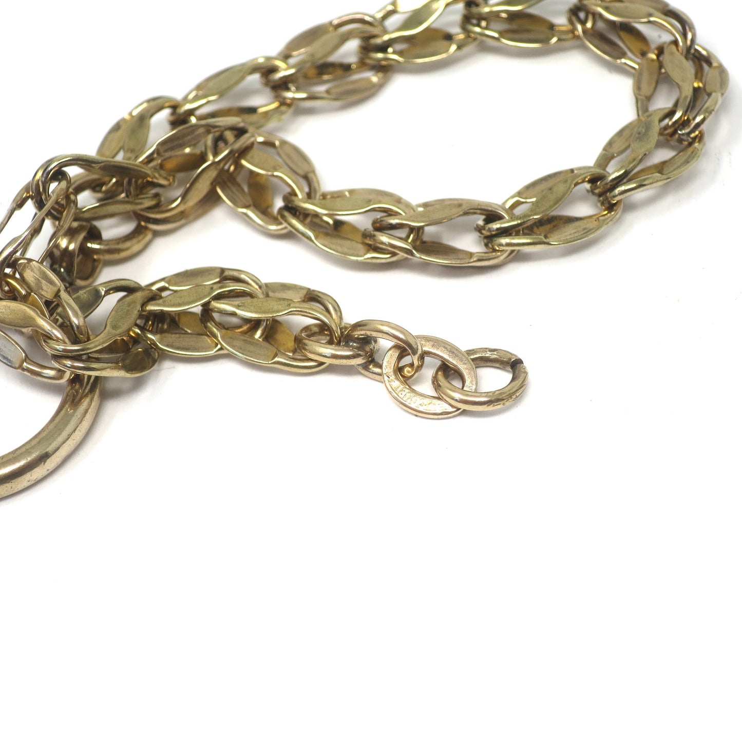 Antique Edwardian 10k Gold Filled Pocket Watch Chain: Bracelet Necklace Extender