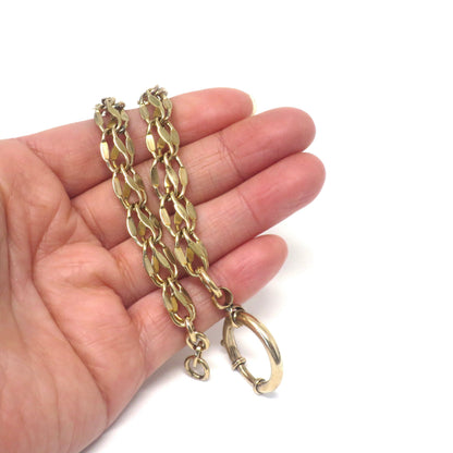 Antique Edwardian 10k Gold Filled Pocket Watch Chain: Bracelet Necklace Extender