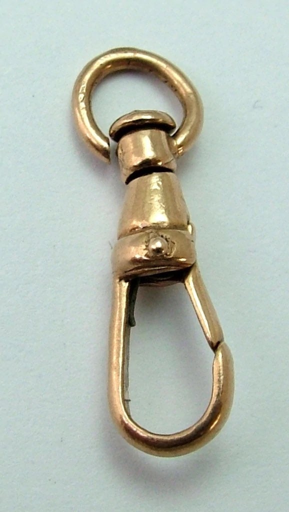 Vintage 1980’s Solid 9ct Rose Gold Swivel Dog Clip Fastener - For Hanging Fobs & Charms