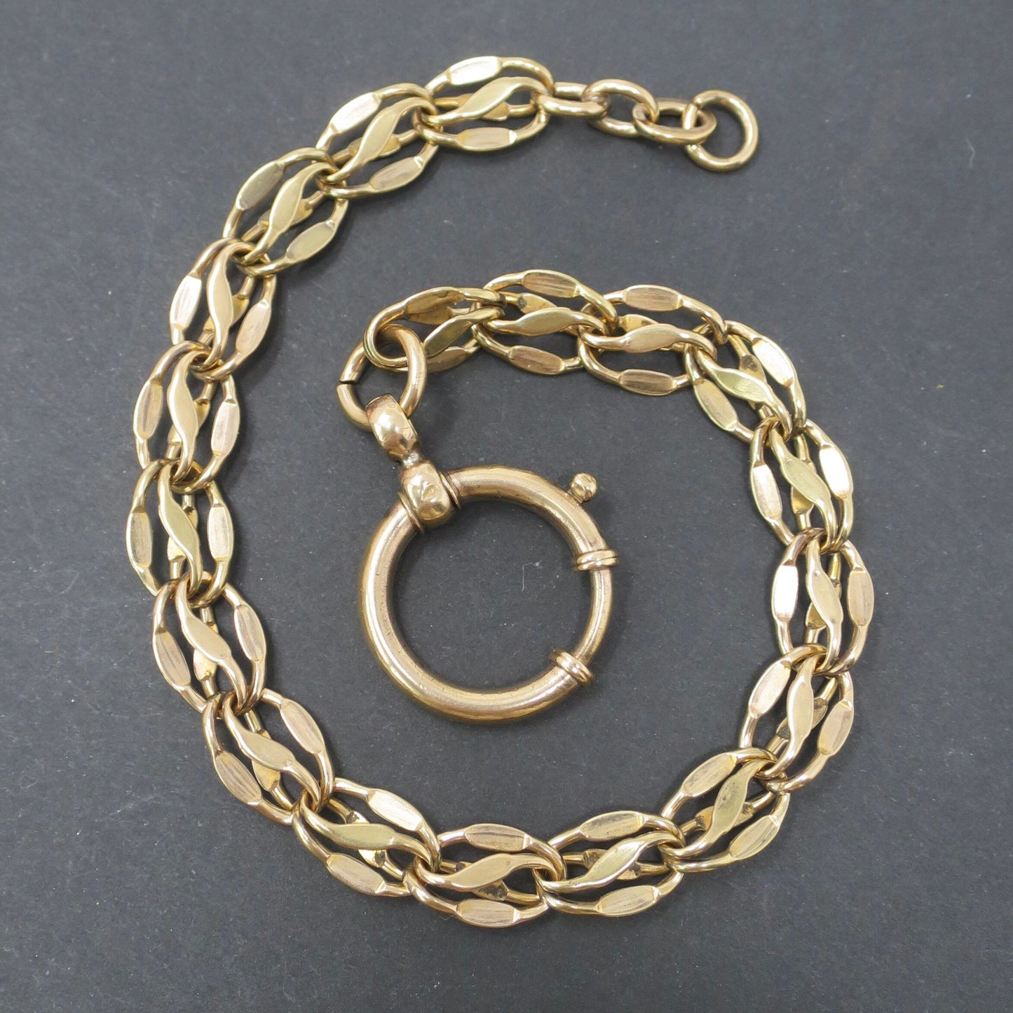 Antique Edwardian 10k Gold Filled Pocket Watch Chain: Bracelet Necklace Extender