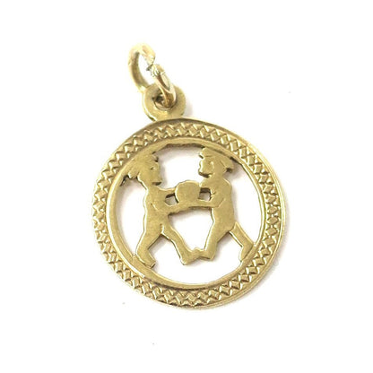 Vintage 1975 Birmingham 9ct Gold Gemini Zodiac Disc Charm