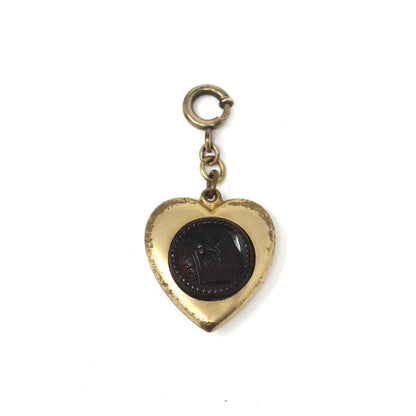 Antique Victorian Rolled Gold Carved Female Warrior Intaglio Pocket Watch Fob Pendant