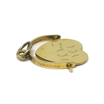 Vintage 1977 London 9ct Gold Heart Shaped 'I Love You' Spinner Charm
