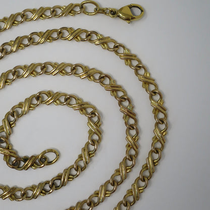 Vintage CAREGI 14k Gold Plated or Gold Filled Fancy Link Long Layering Necklace