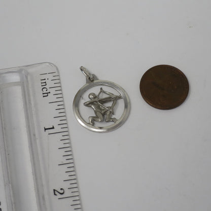 Vintage Sterling Silver SAGITTARIUS Archer Dimensional Charm Pendant