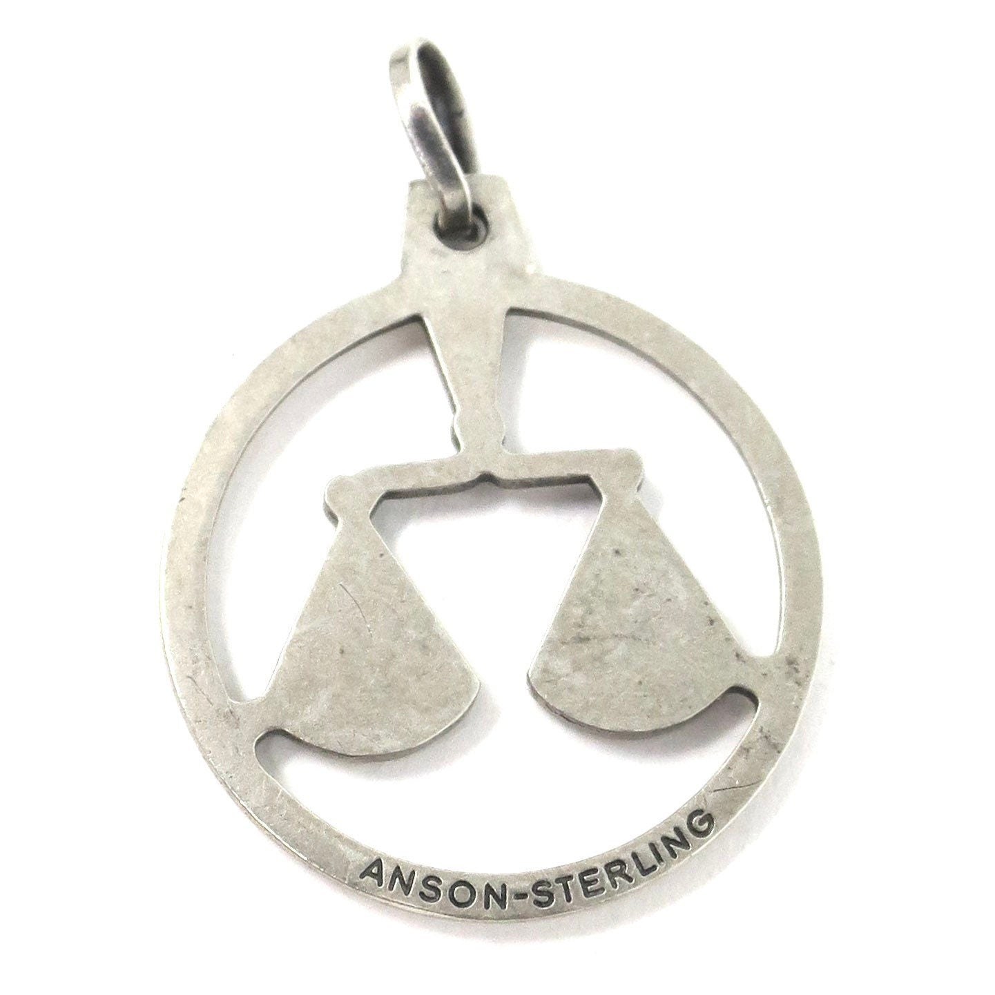 Vintage Anson GERMANY Sterling Silver Libra Zodiac Pendant