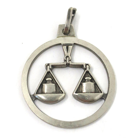 Vintage Anson GERMANY Sterling Silver Libra Zodiac Pendant