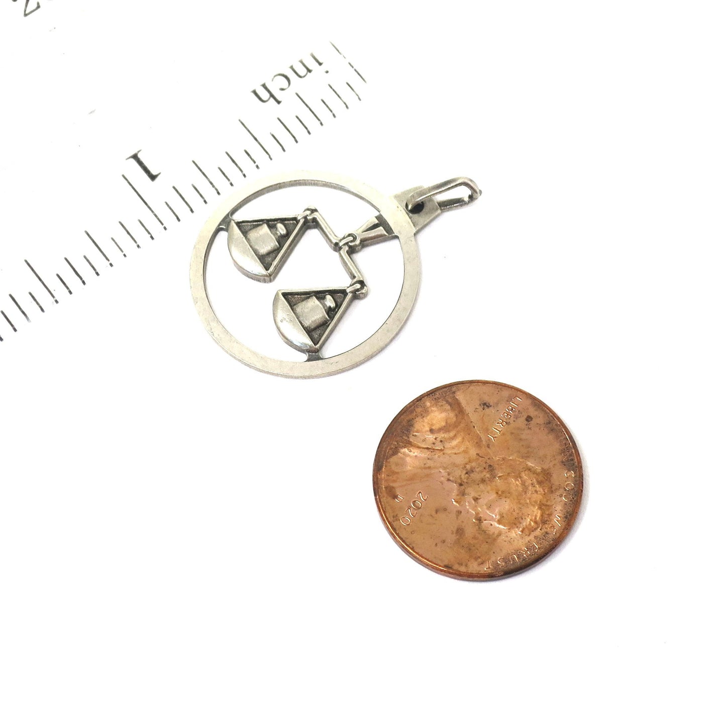 Vintage Anson GERMANY Sterling Silver Libra Zodiac Pendant