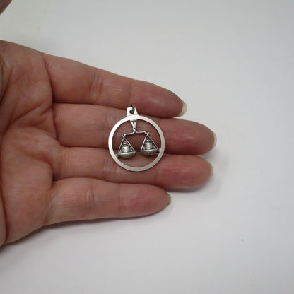 Vintage Anson GERMANY Sterling Silver Libra Zodiac Pendant