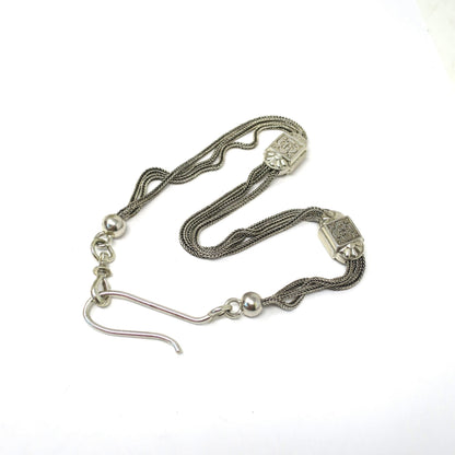 Antique French Albertina 900 Silver Pocket Watch Chain