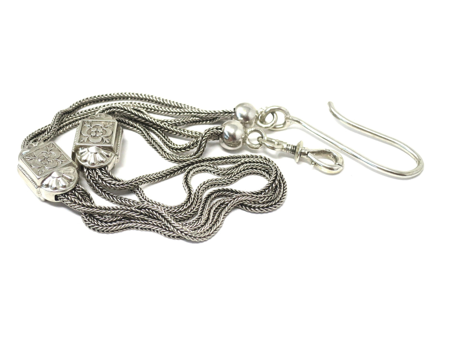 Antique French Albertina 900 Silver Pocket Watch Chain