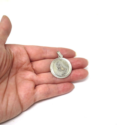 Vintage European 835 Continental Silver Aries Ram Zodiac Astrology Pendant