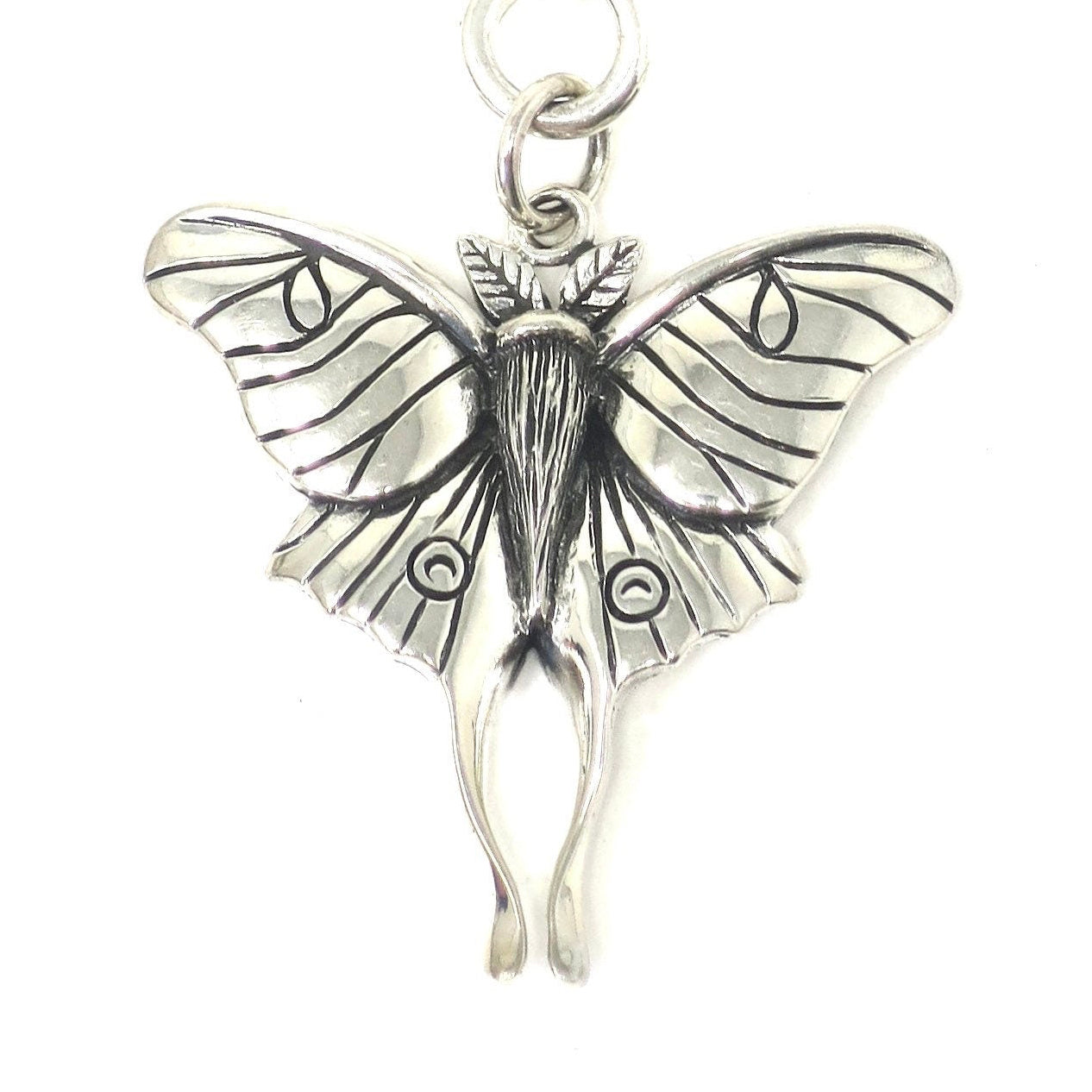 Solid 925 Sterling Silver Luna Moth Pendant