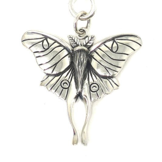 Solid 925 Sterling Silver Luna Moth Pendant