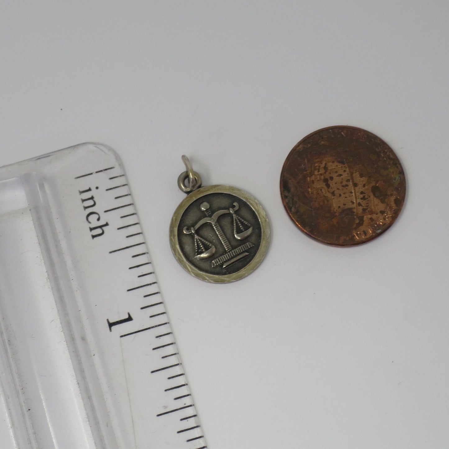 Vintage European 835 Continental Silver Libra The Balance Scales Zodiac Astrology Charm
