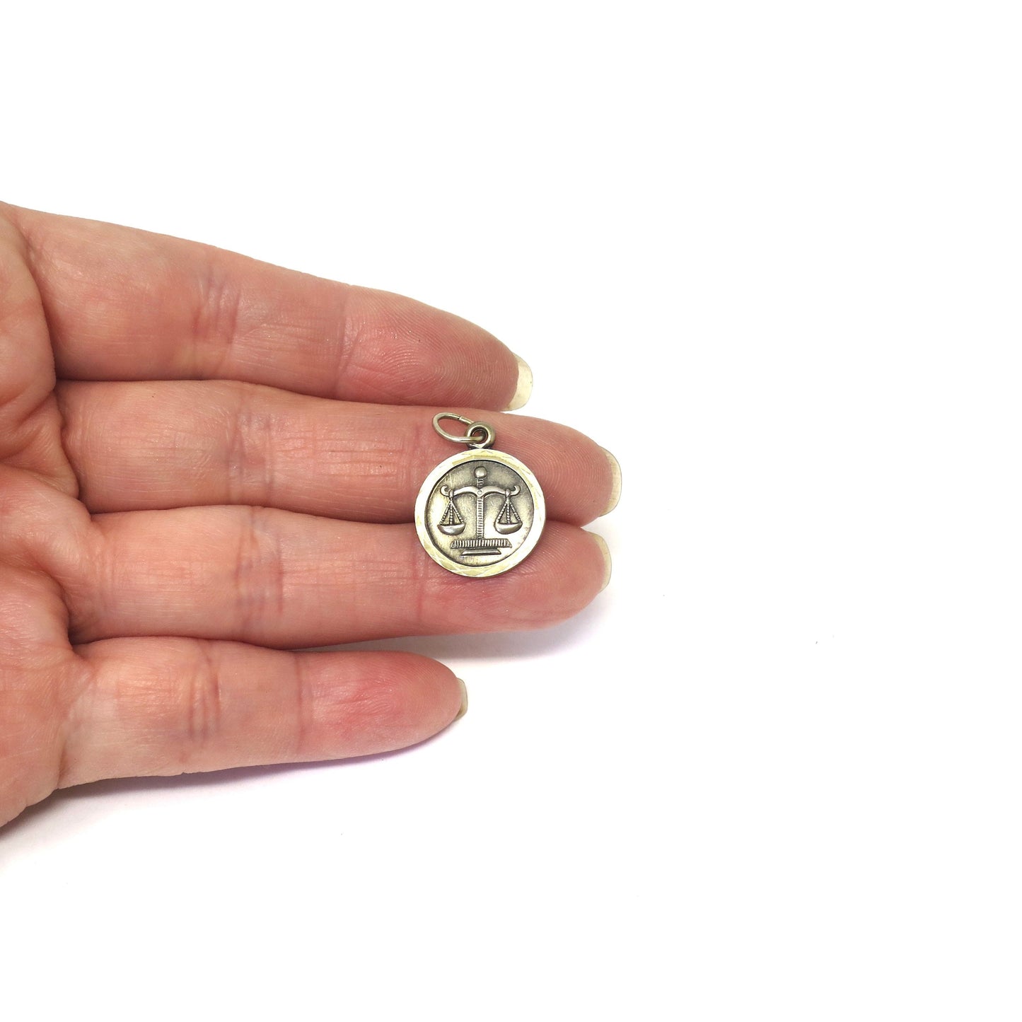 Vintage European 835 Continental Silver Libra The Balance Scales Zodiac Astrology Charm