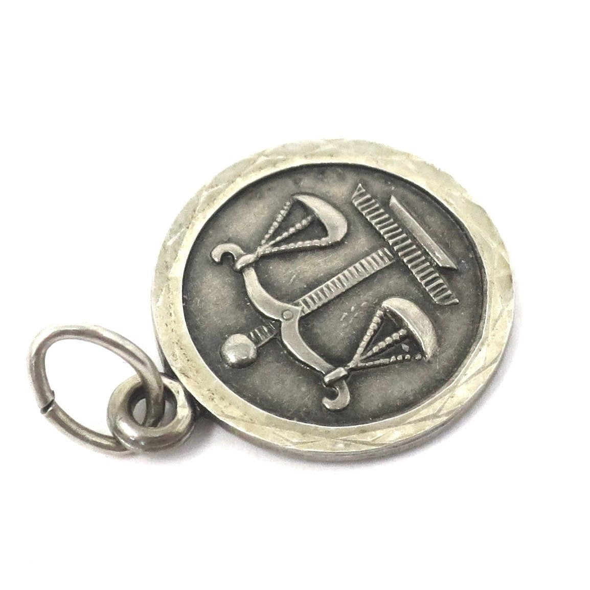 Vintage European 835 Continental Silver Libra The Balance Scales Zodiac Astrology Charm