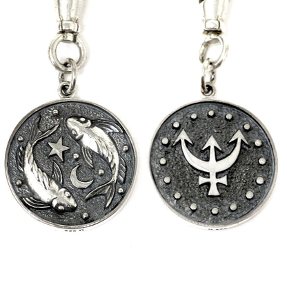 Solid 925 Sterling Silver 
Astrology Pisces Fish Charm Pendant