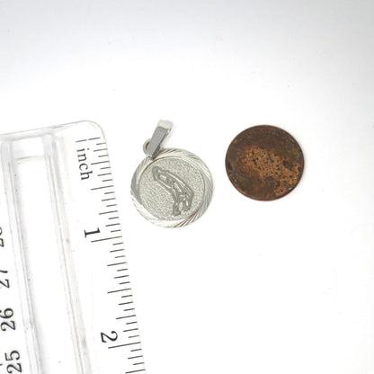 Vintage European 835 Continental Silver Aquarius The Water Bearer Zodiac Astrology Charm Pendant