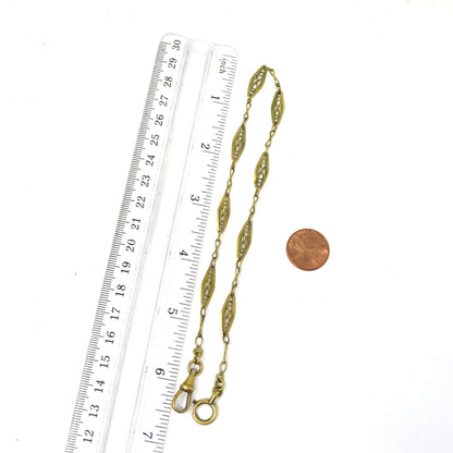 Antique French ORIA 18k Gold Plated Filigree Chain Bracelet