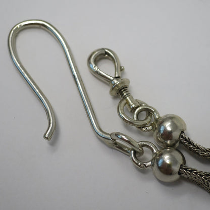 Antique French Albertina 900 Silver Pocket Watch Chain