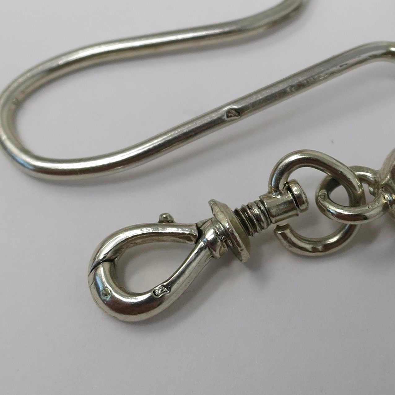 Antique French Albertina 900 Silver Pocket Watch Chain