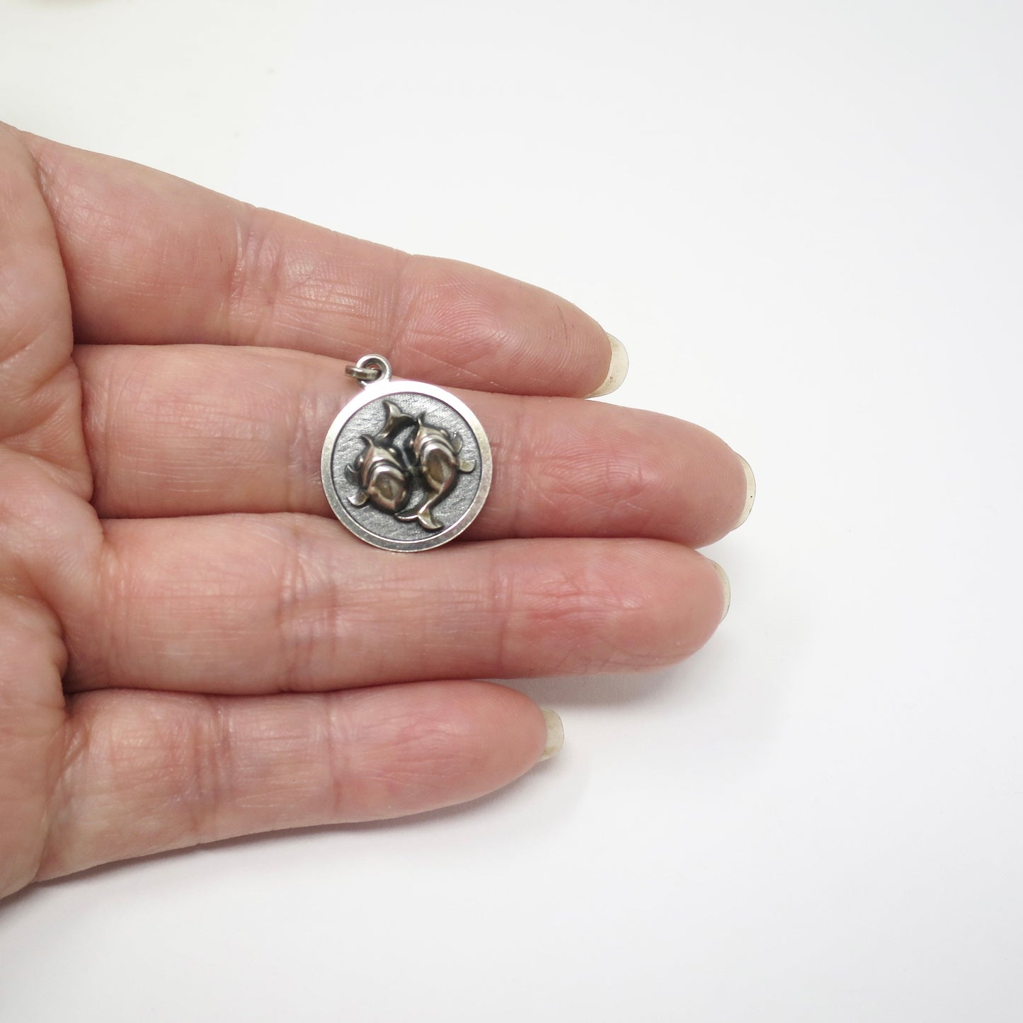 Vintage Sterling Silver Pisces The Fish Zodiac Sign Charm