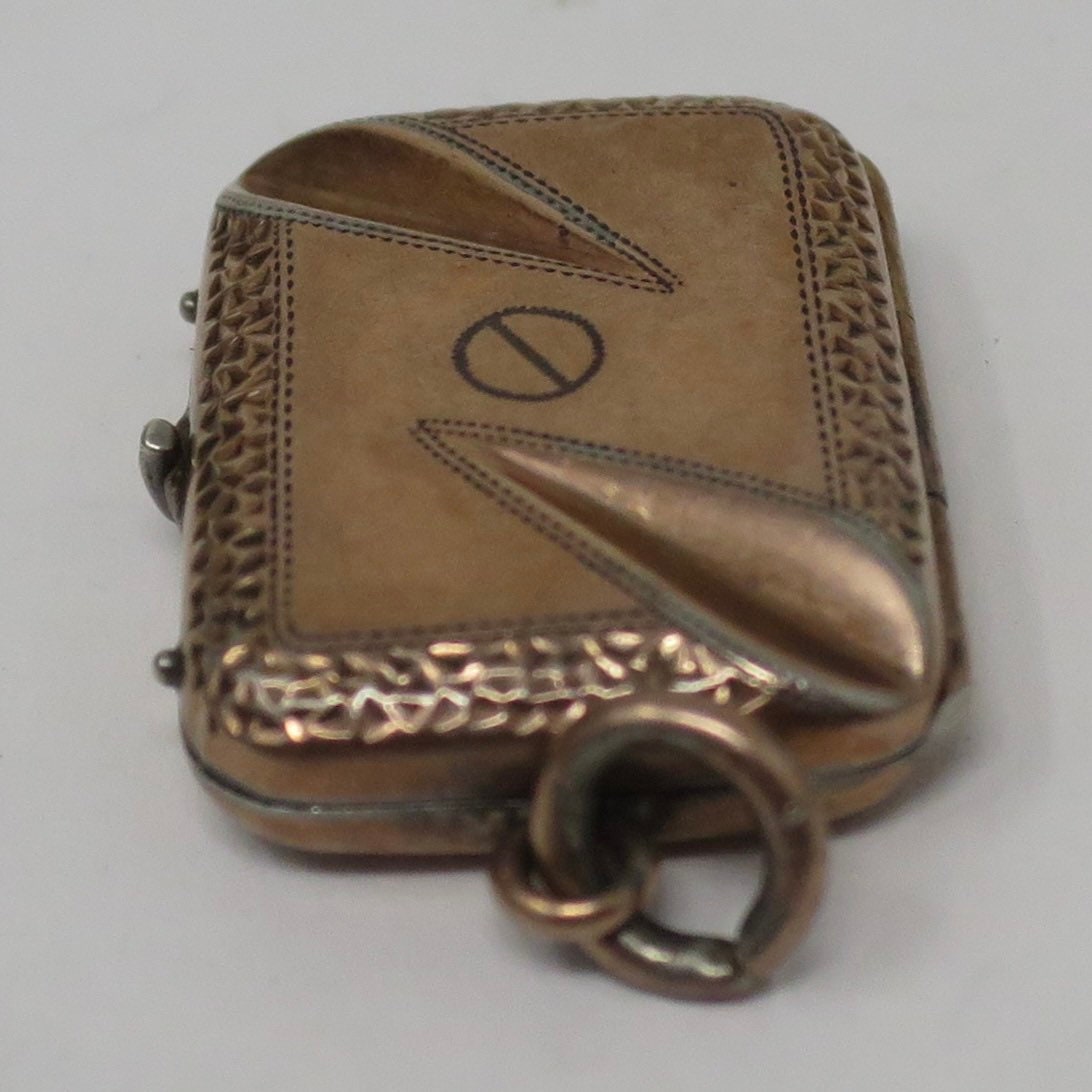 Antique Victorian Rose Gold Vermeil, Rolled Gold over Silver Rectangle Locket Pendant