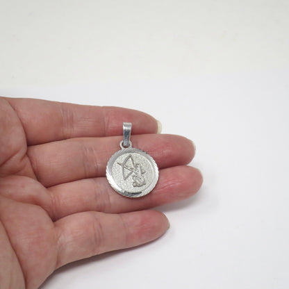 Vintage European Silver SAGITTARIUS Archer Dimensional Charm Pendant