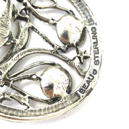 Rare Vintage Large Beau© Sterling Silver Libra The Balance Scale Zodiac Sign Pendant
