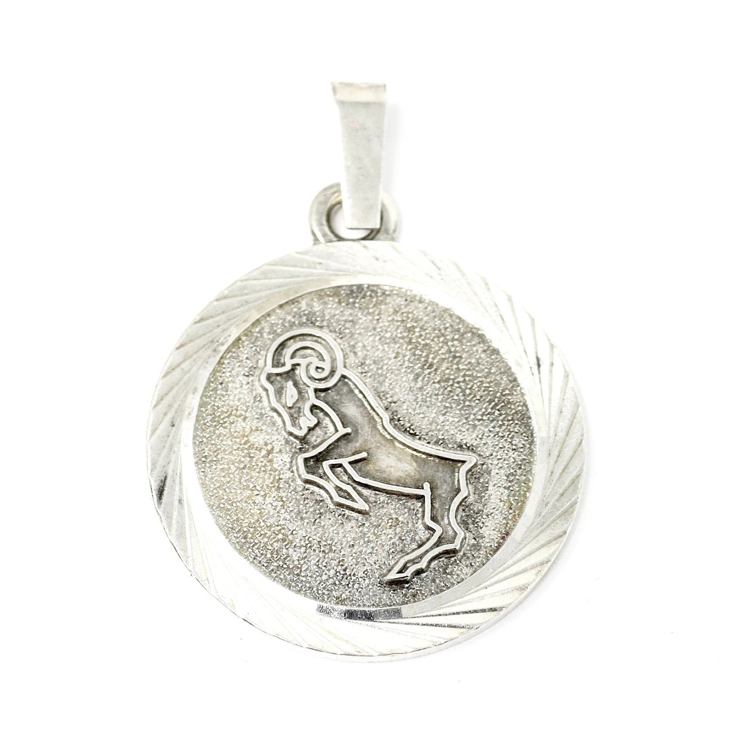 Vintage European 835 Continental Silver Aries Ram Zodiac Astrology Pendant