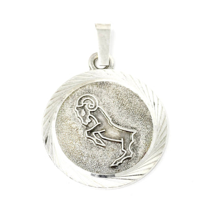 Vintage European 835 Continental Silver Aries Ram Zodiac Astrology Pendant