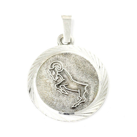 Vintage European 835 Continental Silver Aries Ram Zodiac Astrology Pendant