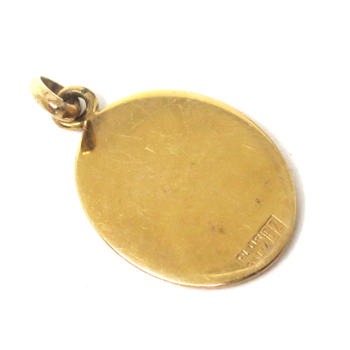 14k Gold Fill Oval Virgin Mary Pendant – Vintage French Lourdes Medal Charm