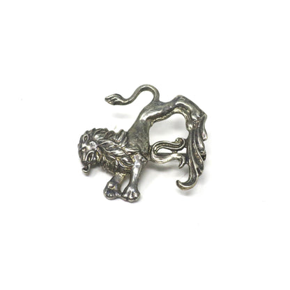Vintage Sterling Silver Lion Pin Brooch
