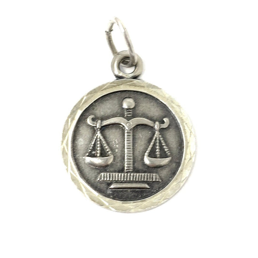 Vintage European 835 Continental Silver Libra The Balance Scales Zodiac Astrology Charm
