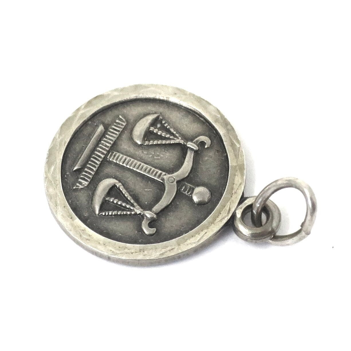 Vintage European 835 Continental Silver Libra The Balance Scales Zodiac Astrology Charm