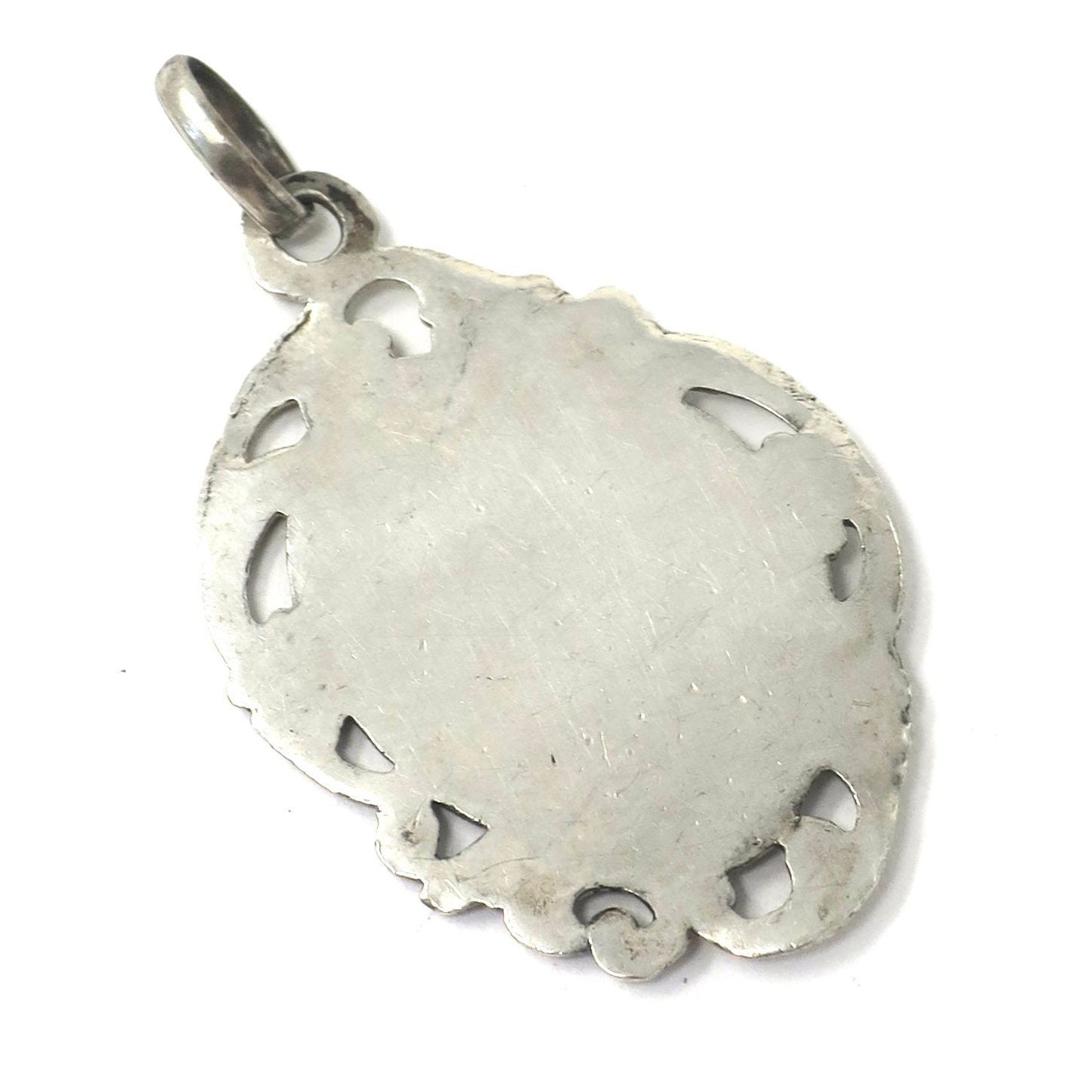 Antique French Silver Communion Medal: Calice Religious Charm