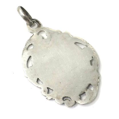 Antique French Silver Communion Medal: Calice Religious Charm